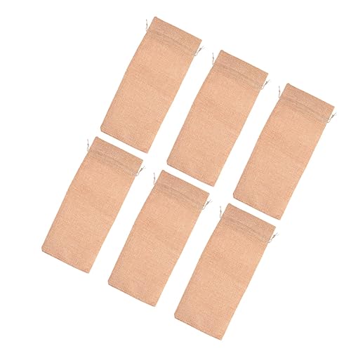 Cabilock 6er-Pack Jute-weinflaschenbeutel – Wiederverwendbare Beutel Mit Kordelzug Für Weinflaschen Flaschenverpackungen Umweltfreundliches Sackleinen Partygeschenk von Cabilock