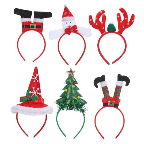 Cabilock 6stücke Weihnachtsstirnband Rentiergeweih Für Erwachsene Feiertagskopfbedeckung Mit Weihnachtsmotiven Weihnachtsdeko Haarreif Für Party Und Festlichkeiten von Cabilock