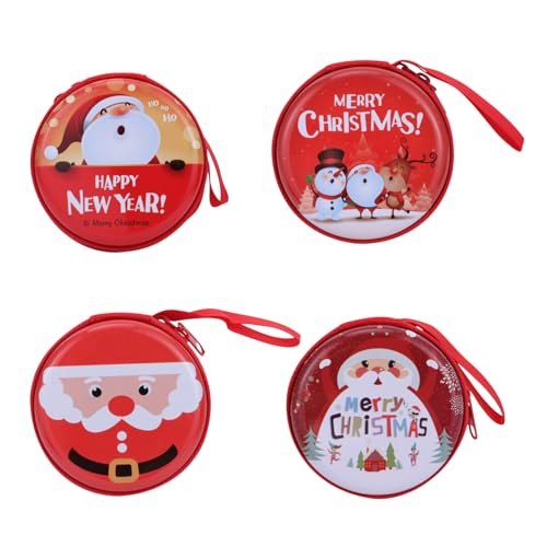 Cabilock 8 STK Geldbörse für Weihnachtsmünzen Weihnachtsstrumpf Stuffer Weihnachts-Kopfhörertasche Weihnachts anhänger Christbaum anhänger Mini-Geldbörse Münztasche mit Reißverschluss Eisen von Cabilock