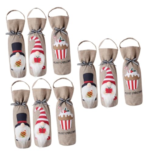 Cabilock 9 STK Weinflaschenabdeckung Weintaschen für Weinflaschengeschenke Partyzubehör flaschenüberzug Weihnachten flaschentüten Weihnachten Weihnachtsaccessoire Weihnachtsdekoration von Cabilock