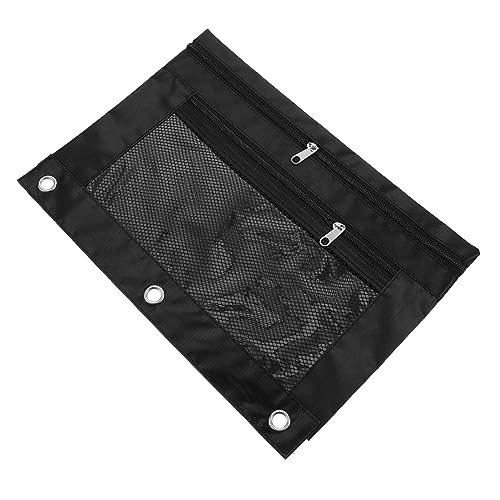 Cabilock Stifthalter Mit Reißverschluss Binder Stoffbeutel Durchsichtiger Ordner-Organizer Federmäppchen Mit Federmäppchenhalter Federmäppchen Aus Mesh Schreibwaren Oxford-Stoff Tasche von Cabilock