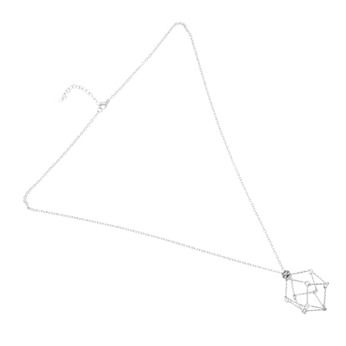 Cabilock Einstellbarer Kristallanhänger Halter Verstellbare Halskette mit Netzkorb für Natürliche Edelsteinanhänger Verwebte Kordel für Damen und Geschenkgebrauch von Cabilock