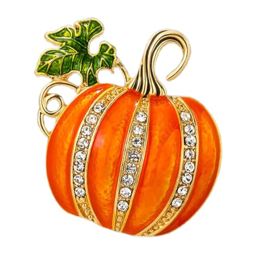Cabilock Funkelnde Halloween Brosche mit Kürbis Motiv Strassbesatz Leichter Schmuck für Damen Dekorative Anstecknadel für Pullover und Jacken Festlicher Look zum Herbst und Halloween von Cabilock