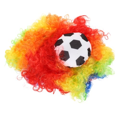 Cabilock Afro-haarperücke Lockig Für Fußball-party Cosplay-kostüm Party- Gefärbt Modisch Leicht Tragbar Authentisches Design Wiederverwendbar von Cabilock