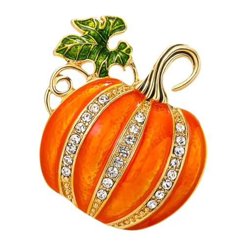 Cabilock Glitzernde Pumpkin Brosche mit Emaillebeschichtung Leichter Schmuck für Strickwesten und Jacken Dekorative Gemüse Brosche für Halloween und Partyoutfits von Cabilock