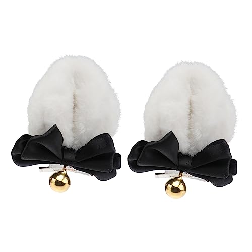 Cabilock Handgefertigtes Plüsch Haarspangen Set mit Bärenohren und Schleife Haarclips Weiche Partykopfbedeckung für Mädchen Sicherer Halt Geeignet für Kostümparty und Bühnenauftritt von Cabilock