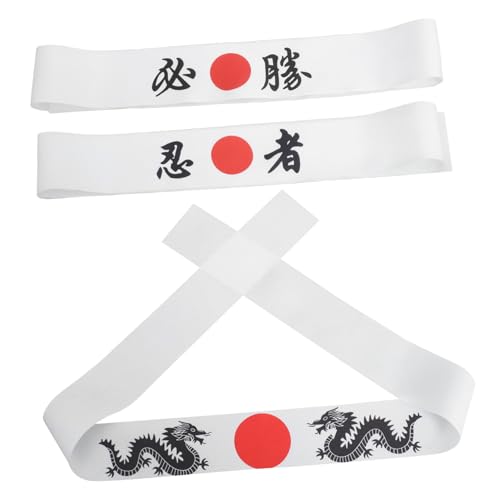 Cabilock 3stücke Japanisches Karate-stirnband Breites Stirnband Für Kochen Und Sport Multifunktionales Für Ninjas Und Samurais Leicht Und Atmungsaktiv Maschinenwaschbar von Cabilock