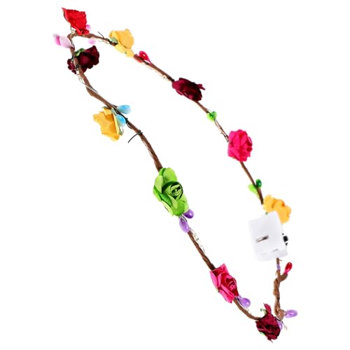 Cabilock Leuchtende Blumenkrone Für Frauen Handgefertigtes Haaraccessoire Mit Bunten Led-lichtern Für Partys Festivals Und Besondere Anlässe von Cabilock