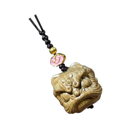 Cabilock Lion Charm Anhänger aus Hochwertigem Nanmu Geschnitztes Retro Design Leichter Schlüsselanhänger und Telefonanhänger für DIY Schlüssel und Taschen Deko von Cabilock