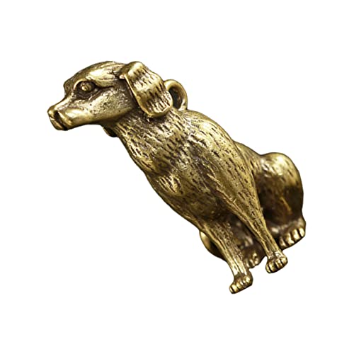 Cabilock Messing Hund Schlüsselanhänger Anhänger Kupfer Tier Statue Hängende Dekoration Messing Welpen von Cabilock
