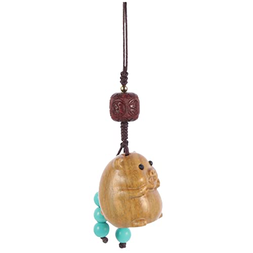 Cabilock Schlüsselanhänger Aus Holz Mit Schwein Dekorativer Taschenanhänger Hängendes Ornament Retro Schlüsselring Für Frauen Und Männer Süßes Taschenzubehör von Cabilock