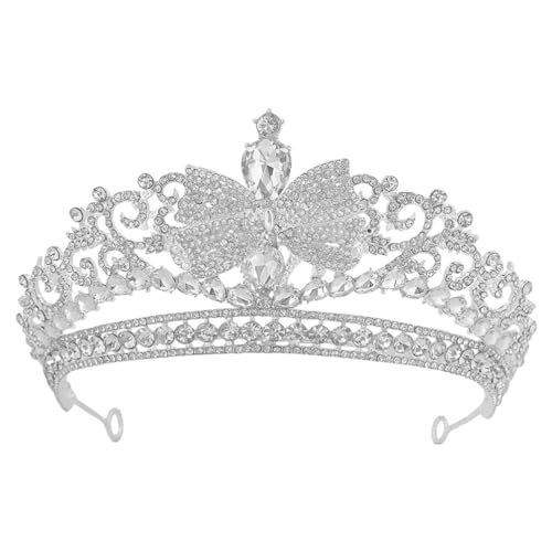 Cabilock Silberne Tiara Und Krone Für Frauen Kristalle Königinkrone Strass Prinzessinnen-Tiaras Für Mädchen Braut Hochzeit Haarschmuck Brautgeburtstag Party Abschlussball Halloween von Cabilock