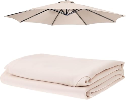 Cabilock Sonnenschirm 300 cm Ampelschirm 8 Rippen Sonnenschirm Abdeckung Groß Gartenschirm Sun Umbrella Mit StäNder Ersatz FüR Hof Garten Strand Pool Deck, Sonnenschutz Uv50+ (Nur Regenschirmstoff) von Cabilock