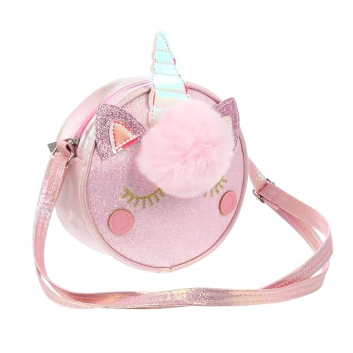 Cabilock Umhängetasche Einhorn Design Verstellbarer Schultergurt Große Kapazität Leichte Mädchen Crossbody Tasche für Party Strand Alltag Geburtstagsfeier Geeignet Modisch Rosa von Cabilock