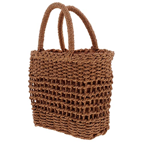 Cabilock Woven Summer Bag für Damen Schultertasche aus Rattan für Strand und Freizeit Leichte Umhängetasche mit Praktischem Stauraum Braun Cabilock Woven Summer Bag für Damen Schultertasche aus Rattan für Strand und Freizeit Leichte Umhängetasche mit Praktischem Stauraum Braun von Cabilock