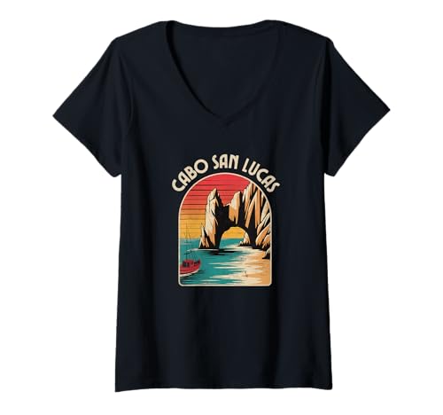 Damen Cabo San Lucas Los Cabos Souvenir Cabo T-Shirt mit V-Ausschnitt Damen Cabo San Lucas Los Cabos Souvenir Cabo T-Shirt mit V-Ausschnitt von Cabo San Lucas Mexico Souvenir Store