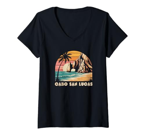 Damen Cabo San Lucas Los Cabos Souvenir Cabo T-Shirt mit V-Ausschnitt Damen Cabo San Lucas Los Cabos Souvenir Cabo T-Shirt mit V-Ausschnitt von Cabo San Lucas Mexico Souvenir Store