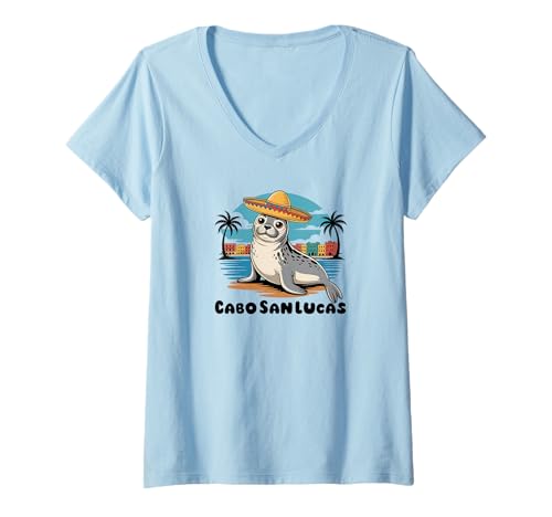 Damen Cabo San Lucas Los Cabos Souvenir Cabo T-Shirt mit V-Ausschnitt Damen Cabo San Lucas Los Cabos Souvenir Cabo T-Shirt mit V-Ausschnitt von Cabo San Lucas Mexico Souvenir Store