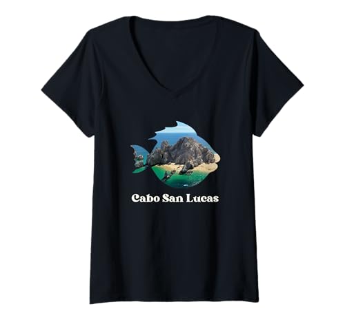 Damen Cabo San Lucas Los Cabos Souvenir Cabo T-Shirt mit V-Ausschnitt von Cabo San Lucas Mexico Souvenir Store