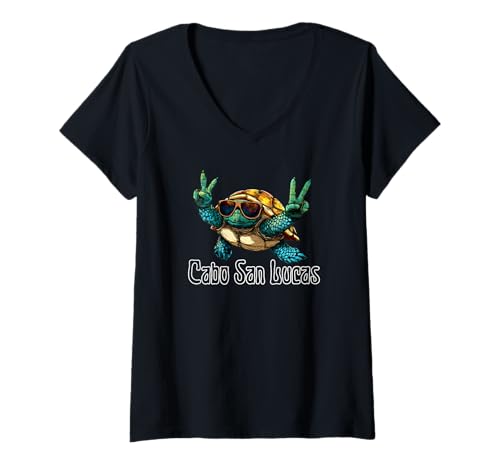 Damen Cabo San Lucas Los Cabos Souvenir Cabo T-Shirt mit V-Ausschnitt von Cabo San Lucas Mexico Souvenir Store