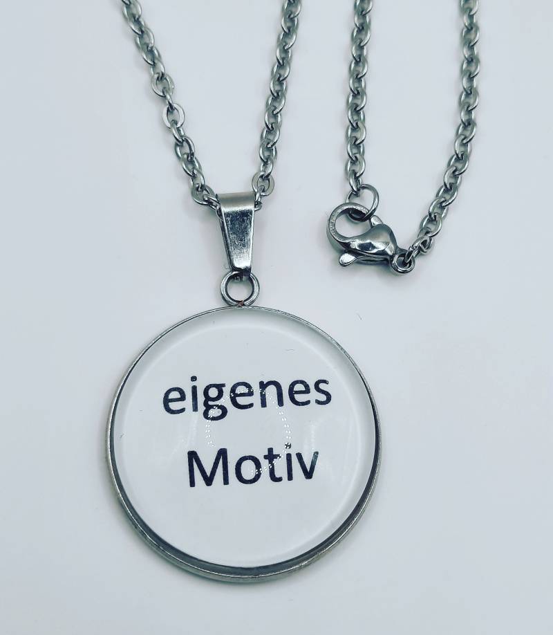 Fotokette Kette Anhänger Mit Eigenem Motiv/Foto Personalisiert Individuell Geschenk Mann Vater Opa Bruder Tante Mutter Schwester Freundin von Cabochon4you