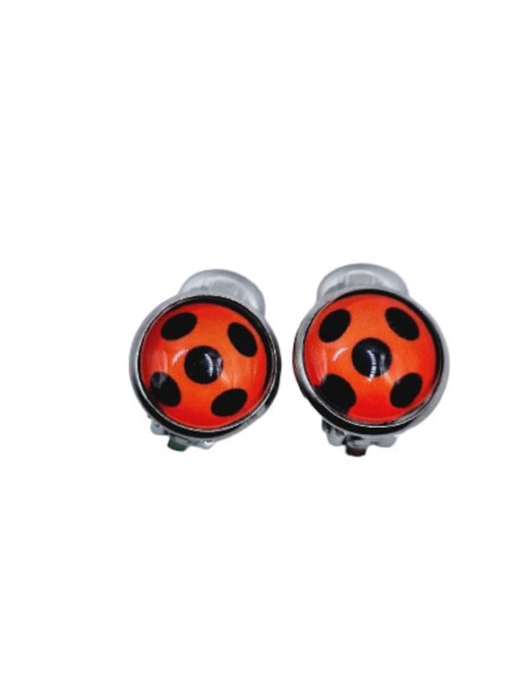 Marienkäfer Ladybug Ohrclips 12 Mm Gepolstert Oder Kette | Auf Wunsch Mit Name von Cabochon4you