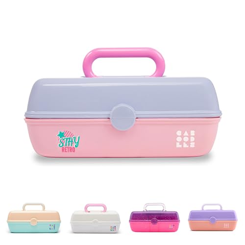 Caboodles Stay Retro – Pretty In Petite Make-up-Organizer | Kompakter Kosmetikkoffer | Periwinkle Blue Over Pink von Caboodles