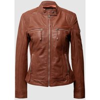 Cabrini Lederjacke im Biker-Look in Cognac, Größe 36 von Cabrini