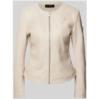 Cabrini Shaped Fit Lederjacke aus echtem Lammnappa in Offwhite, Größe 40 von Cabrini