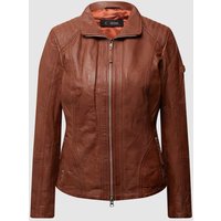 Cabrini Lederjacke mit variablem Stehkragen in Cognac, Größe 38 von Cabrini