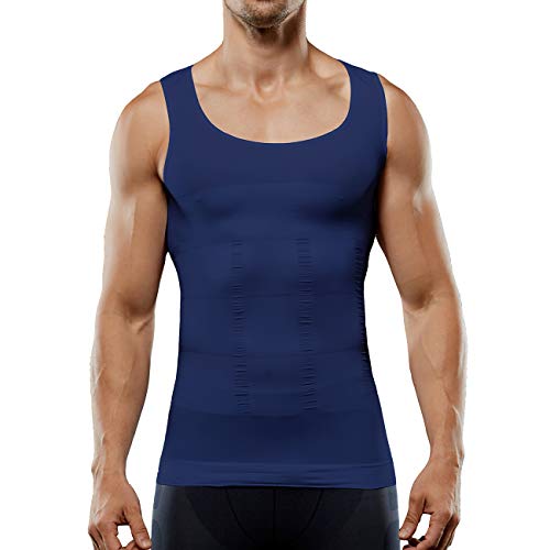 Herren Kompression Tank Top Nahtlos Abnehmen Body Shaper Weste Shirt Shapewear Bauchmuskeln Bauch Slim, blau, X-Groß Herren Kompression Tank Top Nahtlos Abnehmen Body Shaper Weste Shirt Shapewear Bauchmuskeln Bauch Slim, blau, X-Groß von Cacosa