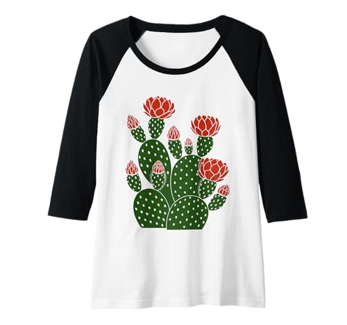 Damen Kaktus mit roten Blumen Kunst für Frauen Kinder Mädchen Raglan Damen Kaktus mit roten Blumen Kunst für Frauen Kinder Mädchen Raglan von Cacti Arts Design