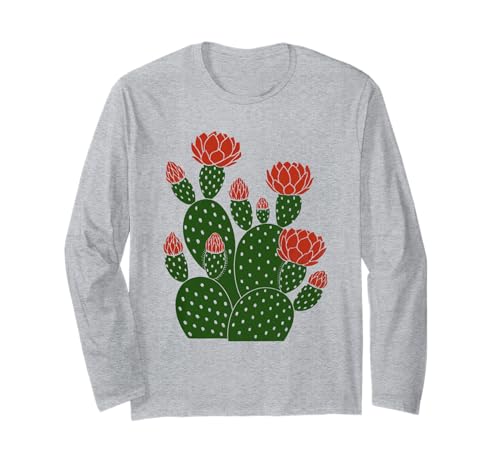 Kaktus mit roten Blumen Kunst für Frauen Kinder Mädchen Langarmshirt Kaktus mit roten Blumen Kunst für Frauen Kinder Mädchen Langarmshirt von Cacti Arts Design