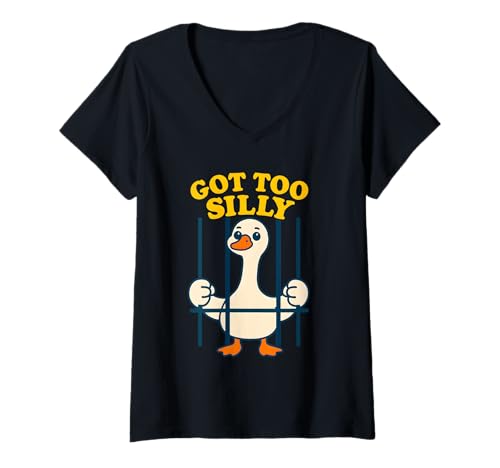Damen Got Too Silly Goose Lustiges Meme für Damen, Herren, Kinder T-Shirt mit V-Ausschnitt Damen Got Too Silly Goose Lustiges Meme für Damen, Herren, Kinder T-Shirt mit V-Ausschnitt von Cactus Coast