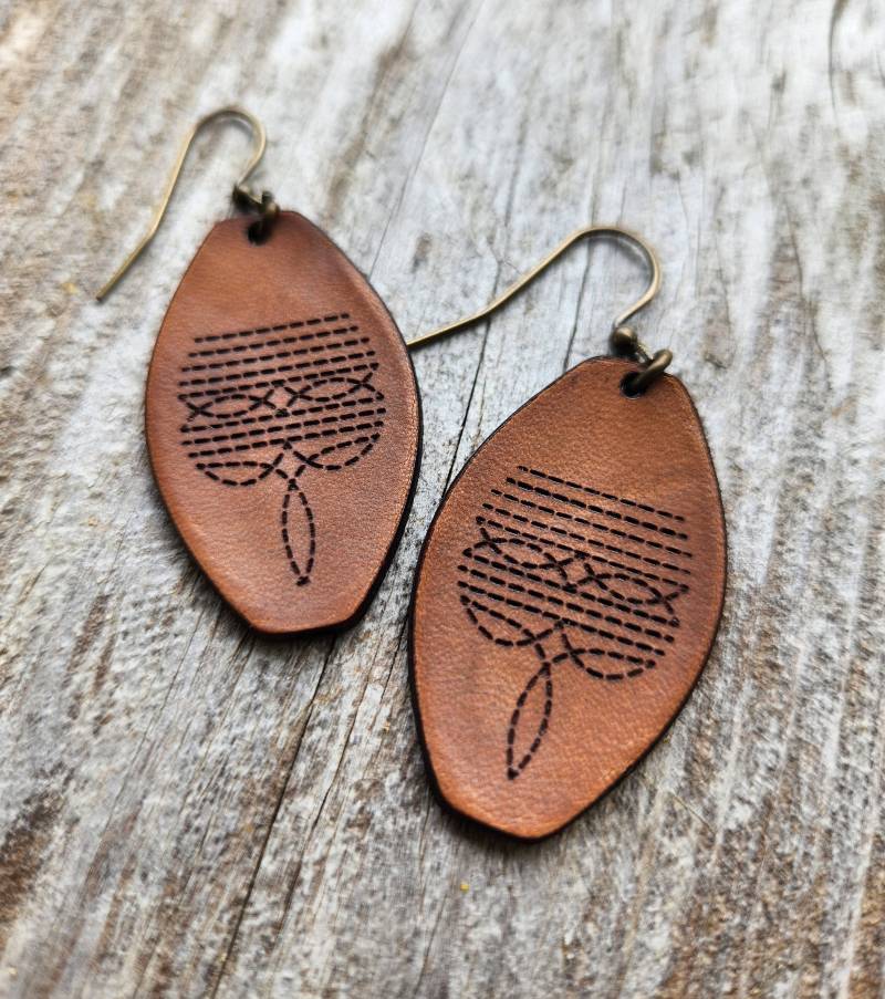 Western-Ohrringe Aus Leder - „Dallas" von CactusCreekLeather