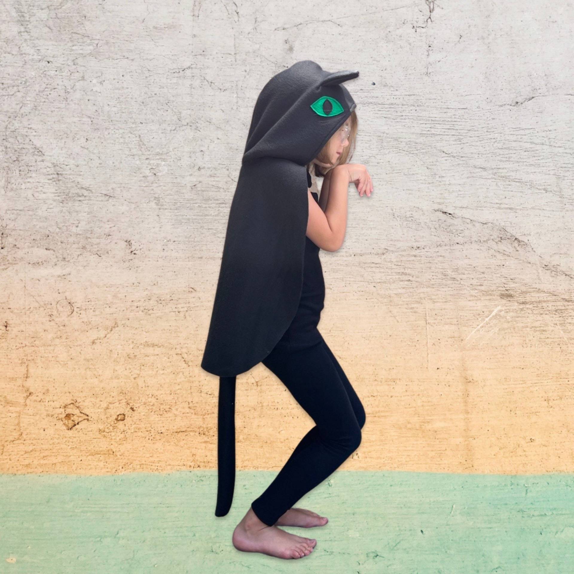 Kinder Umhang Schwarze Katze, Halloween Kostüm Oder Anzieh von CactusJaneEmporium