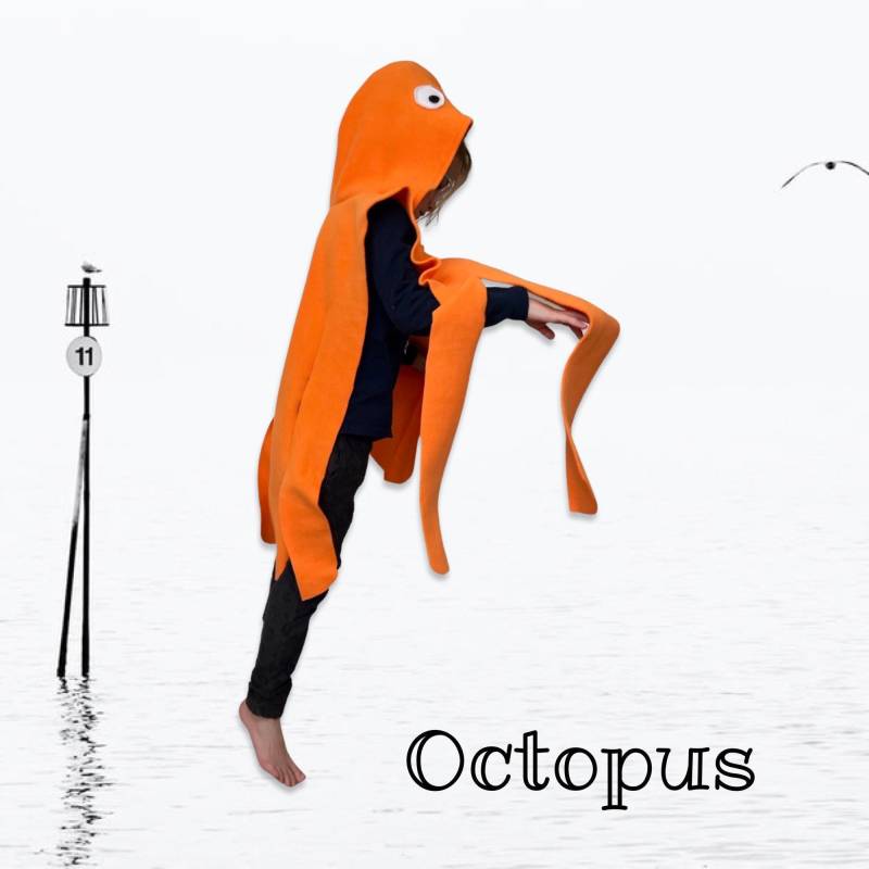 Oranges Oktopus Cape, Halloween Kostüm Oder Anzieh Cape von CactusJaneEmporium