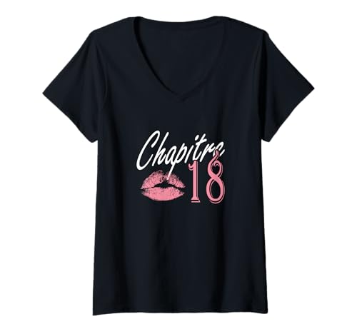 Damen Kapitel 18 Geschenk zum Geburtstag 18 Jahre Mädchen originell lustig T-Shirt mit V-Ausschnitt Damen Kapitel 18 Geschenk zum Geburtstag 18 Jahre Mädchen originell lustig T-Shirt mit V-Ausschnitt von Cadeau 18 ans fille anniversaire 18 ans humour tee