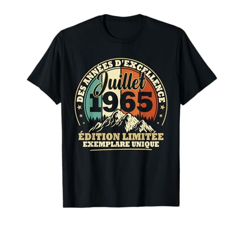 Vintage Juli 1965 Geschenk zum 60. Geburtstag Herren Damen T-Shirt Vintage Juli 1965 Geschenk zum 60. Geburtstag Herren Damen T-Shirt von Cadeau Anniversaire 60 Ans Née en juillet 1965
