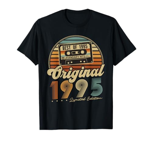 Original 1995 Vintage Geschenk Geburtstag 30 Jahre Herren Damen T-Shirt von Cadeau D'anniversaire 30 Ans Pour Nées En 1995