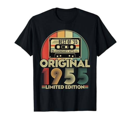 Original 1955 Geburtstag 70 Jahre Vintage Geschenk Herren Damen T-Shirt Original 1955 Geburtstag 70 Jahre Vintage Geschenk Herren Damen T-Shirt von Cadeau D'anniversaire 70 Ans Pour Nés En 1955