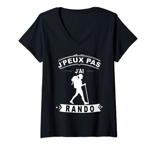 Damen J'peux Pas J'ai Rando Berge Wanderung T-Shirt mit V-Ausschnitt Damen J'peux Pas J'ai Rando Berge Wanderung T-Shirt mit V-Ausschnitt von Cadeau Rigolo Randonnée J'peux Pas J'ai Rando