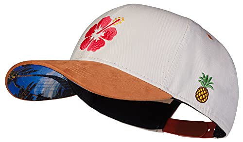 Cadency® Snapback Caps Herren und Damen, Einzigartig, Individuelle Themen Caps, Basecap gerader Schirm, Baseball Kappe, Damen, Unisex, Größenverstellbar, Hawaii, Beige von Cadency