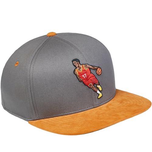 Cadency® Snapback Caps Herren und Damen, Einzigartig, Individuelle Themen Caps, Basecap gerader Schirm, Baseball Kappe, Damen, Unisex, Größenverstellbar, Basketball, Grau von Cadency