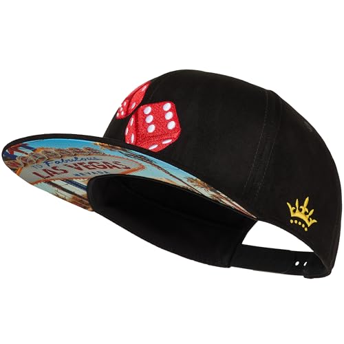 Cadency® Snapback Cap Las Vegas Craps, Damen und Herren Schwarz, Unisex, Größenverstellbar von Cadency