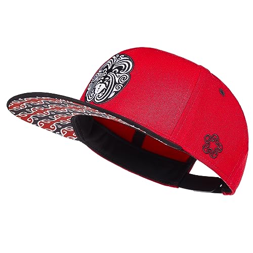 Cadency® Snapback Cap Maori, Damen und Herren, Rot, Unisex, Größenverstellbar von Cadency