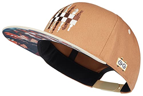 Cadency Snapback Cap Herren, Schach, Baseball Kappe, Basecap gerader Schirm, Premium Qualität, Langlebig, Einheitsgröße, Unisex, Hellbraun, Größenverstellbar von Cadency