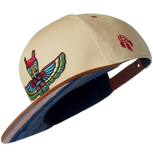 Cadency® Snapback Cap, Herren und Damen, Totem, Baseball Kappe, Basecap gerader Schirm, Größenverstellbar, Unisex Beige von Cadency