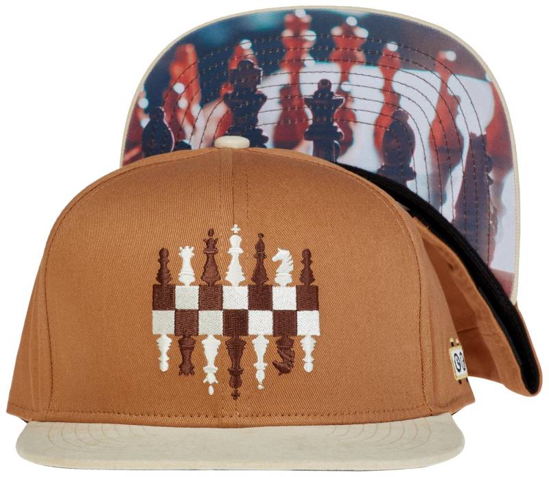Cadency Snapback Cap Schach Basecap mit geradem Schirm, Unisex, Hellbraun, Größenverstellbar von Cadency