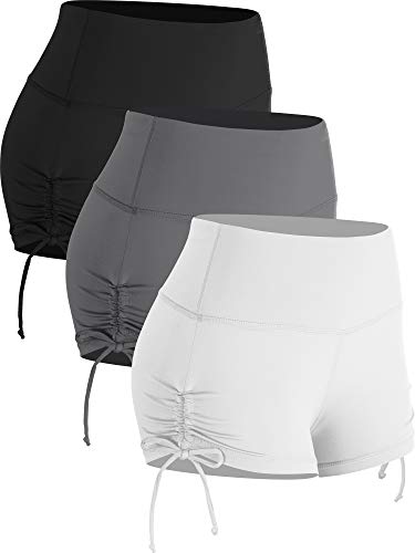 Cadmus Athletic Booty Shorts für Damen, 3er-Pack, hohe Taille, Workout Pro - Wei� - Mittel von Cadmus